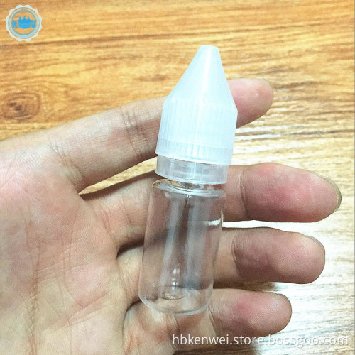 New arrival 10ml Clear PET unicorn bottles with childproof tamper cap